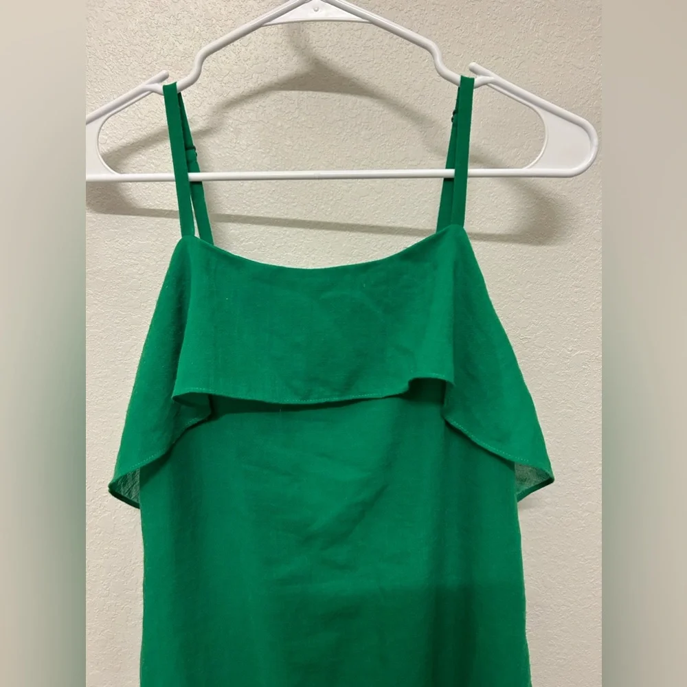 Alice + Olivia Etta Ruffle Mini Dress in Kelly Green - Picture 3 of 9